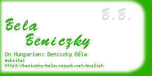 bela beniczky business card